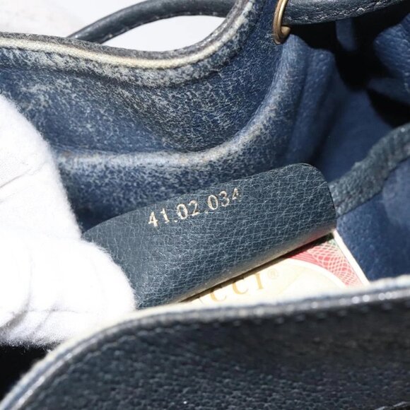 GUCCI GG Supreme Sherry Line Shoulder Bag PVC Navy Red 41 02 034 Auth 116512 - Picture 12 of 16